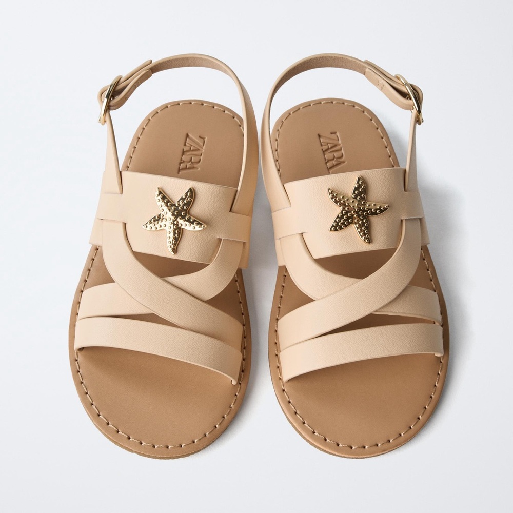 Zara Kids Beige Sandals with Starfish Detail